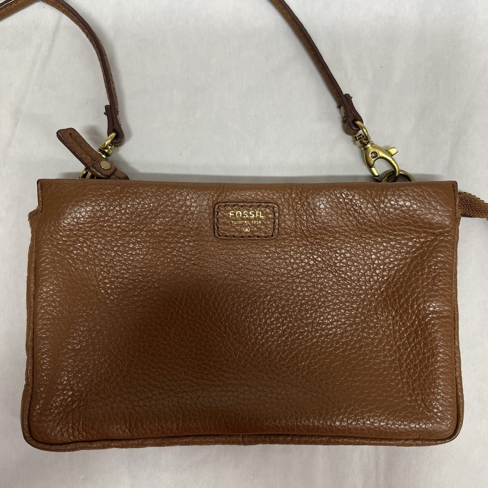 Fossil Small Women's Brown Leather Crossbody Purse Bag - Picture 4 of 6